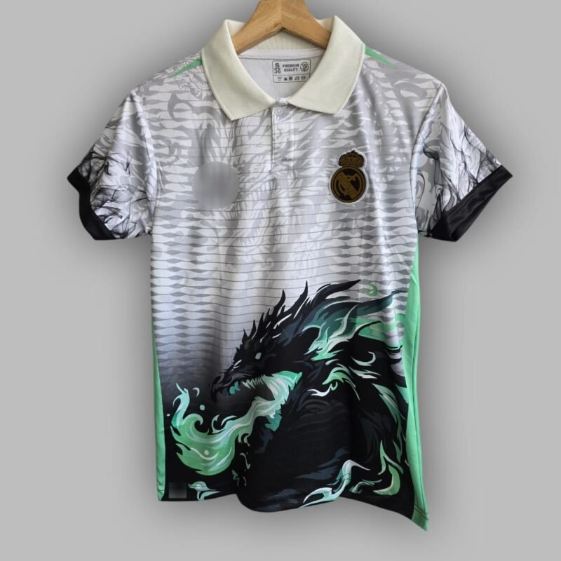 REAL MADRID DRAGON JERSEY POLO NECK WHITE (3)