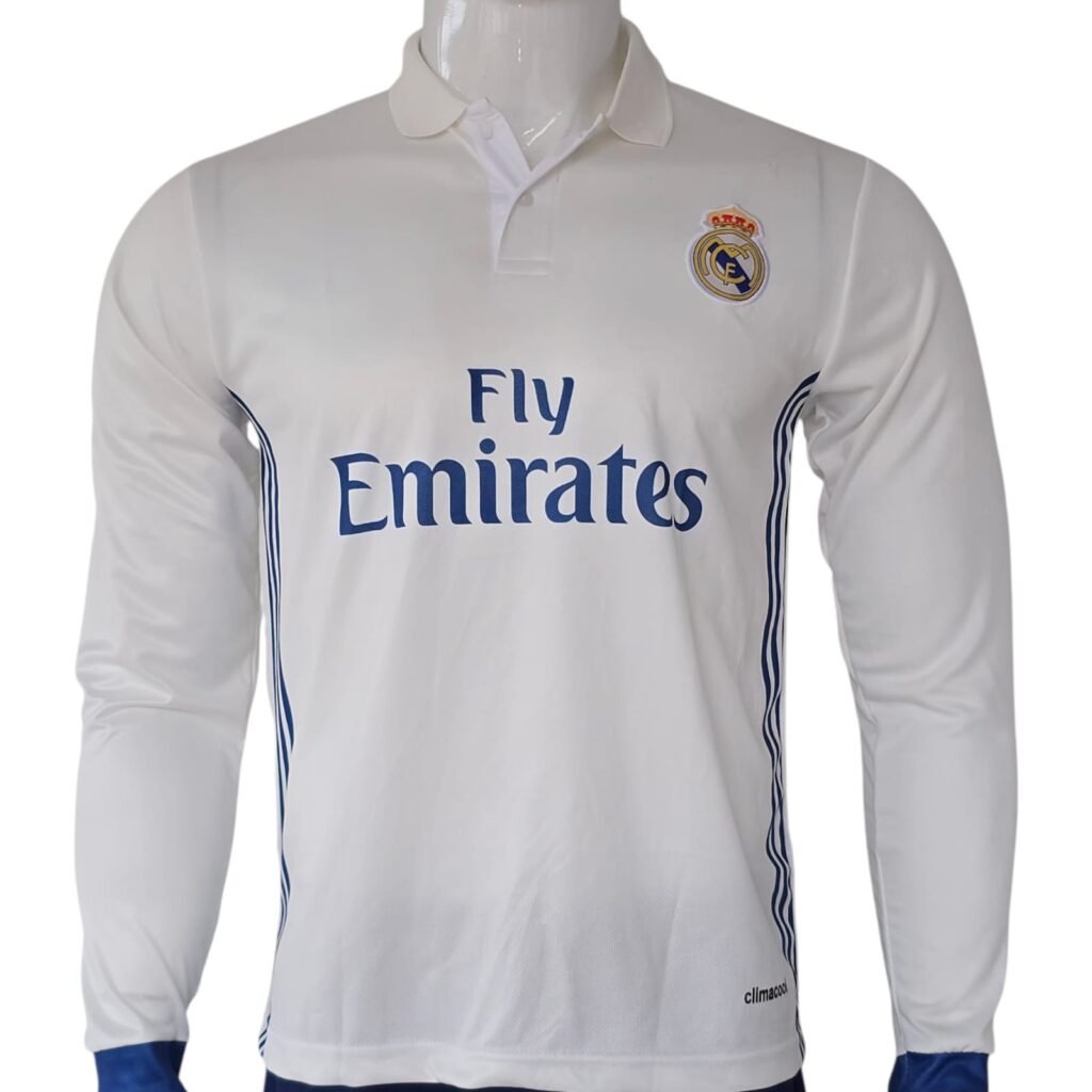 Real Madrid 2018 Kyiv Champions League Final Long Sleeve Home Jersey