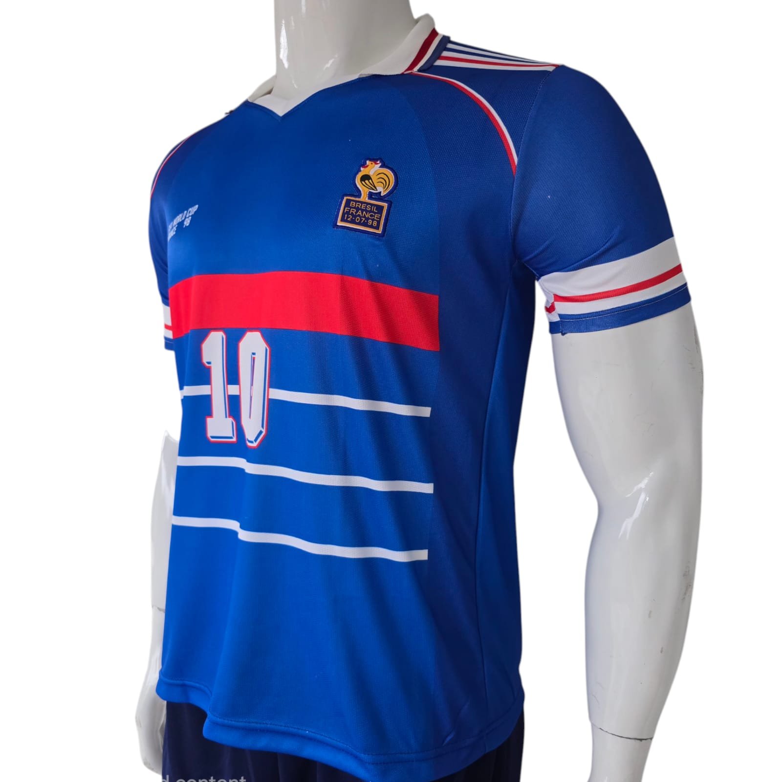 France 1998 World Cup Final Retro Home Jersey #10 - Image 3