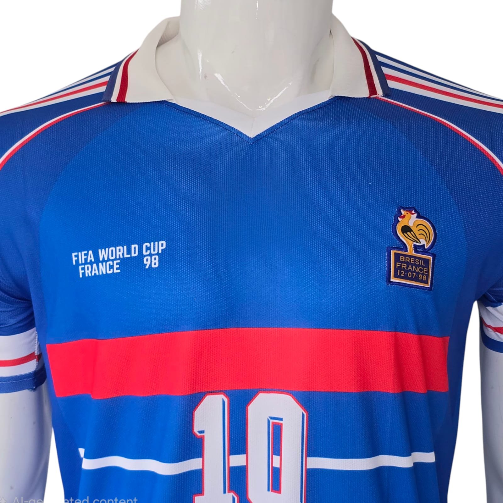 France 1998 World Cup Final Retro Home Jersey #10 - Image 2