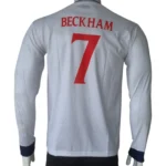 Beckham #7 England Long Sleeve Jersey back view
