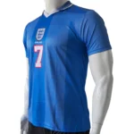 England Beckham 7 Retro Blue Away Jersey side view