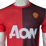 Manchester United Red & Black Graphic Retro Jersey - Image 2