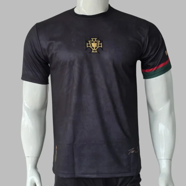 Portugal Cristiano Ronaldo (CR7) "GOAT" Special Black Concept Jersey