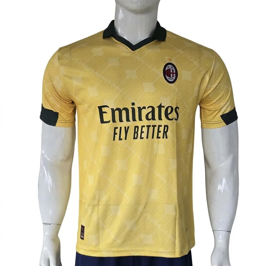 AC Milan 2025/26 Yellow Retro Jersey AC Milan 2025/26 Yellow Retro Jersey