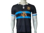 Argentina #9 Black & Blue Retro Jersey