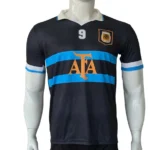 Argentina #9 Black & Blue Retro Jersey