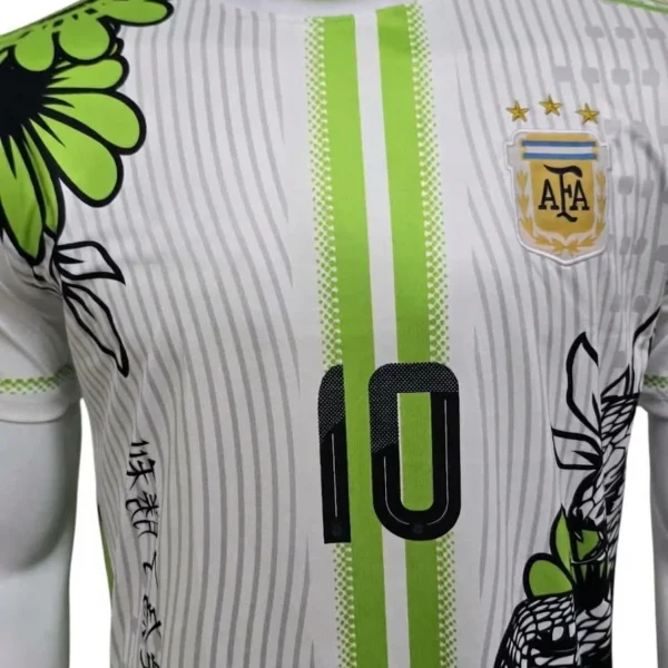 Argentina Green Dragon Messi #10 Jersey side view