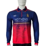 RCB Collar Zip blue #18 Full Sleeve Jersey