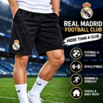 Real Madrid Black Football Shorts back view