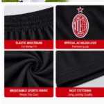 AC Milan Black Football Shorts side view