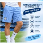 Manchester City Sky Blue Football Shorts back view
