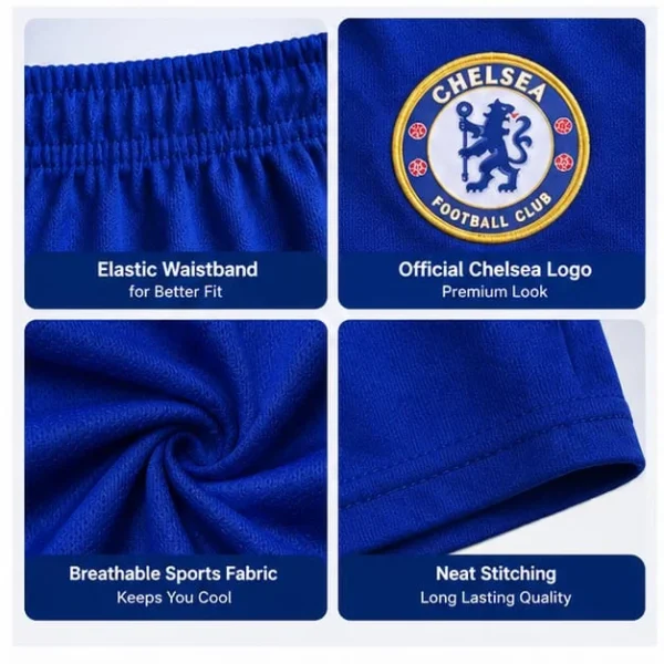 Chelsea FC Blue Home Football Shorts side view