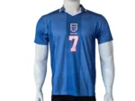 England 2002 Beckham 7 Blue Football Jersey