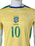 Brazil #10 Neymar Football Jersey side view