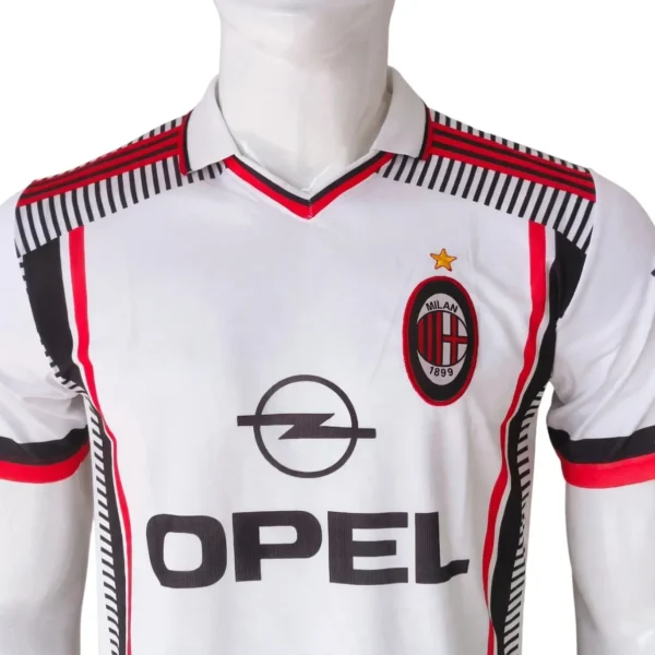 AC Milan 1995–96 White & Black Retro Jersey side view