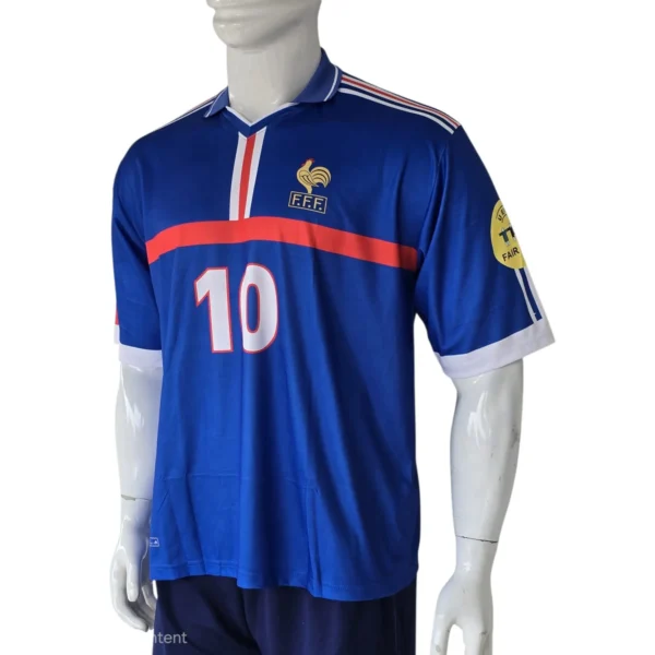 France Zidane #10 Home Retro Jersey side view