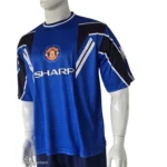 Manchester United 1999 Blue Retro Jersey side view