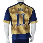Arsenal 2015/16 Gold Away Retro Jersey back view