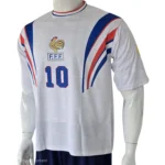 France Zidane #10 White Retro Jersey side view