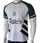 Liverpool 1995/96 Black # White Retro Jersey side view