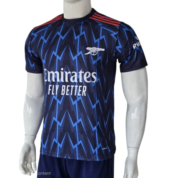 Arsenal Blue Lightning Bolt 2021/22 Jersey side view