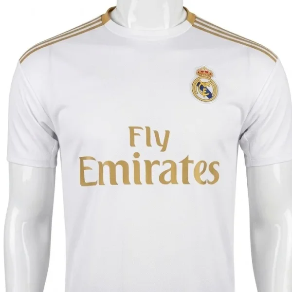 Real Madrid 2019 White & Gold Jersey side view